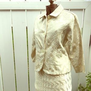 Winter white brocade jacket, formalwear or work